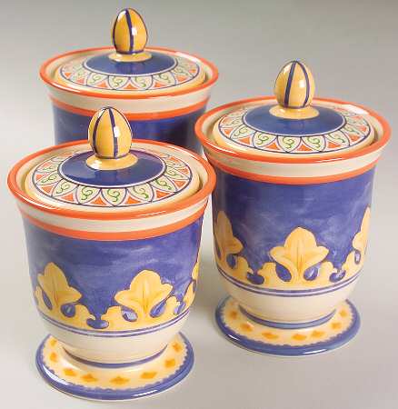 Villa Della Luna (3 Piece) Canister Set (2 Sizes of 4" & 5")
