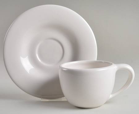 Sausalito Blanca (White) Flat Cup & Saucer Set
