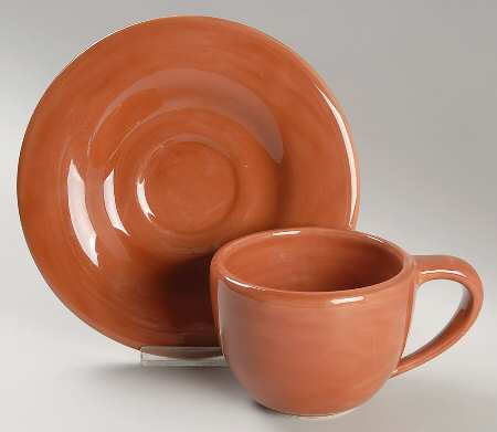 Sausalito Spice (Terra Cotta) Flat Cup & Saucer Set