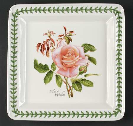Botanic Roses Square Dinner Plate