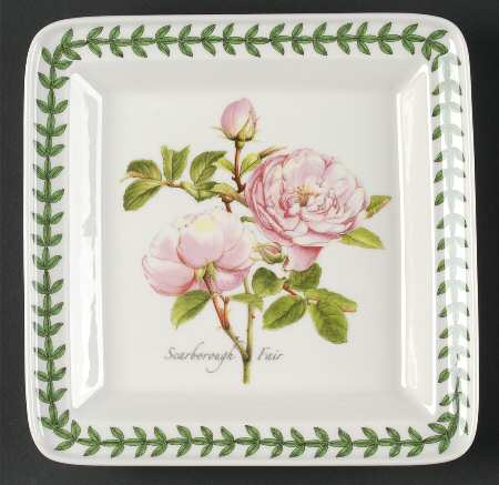 Botanic Roses Square Salad Plate
