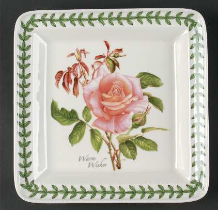 Botanic Roses Square Salad Plate