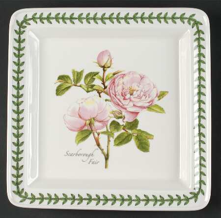 Botanic Roses Square Dinner Plate