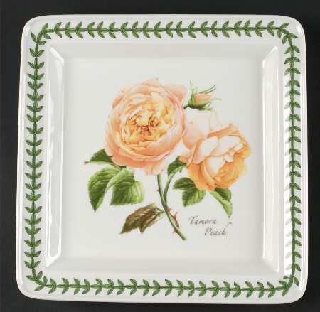 Botanic Roses Square Dinner Plate