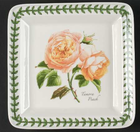Botanic Roses Square Salad Plate