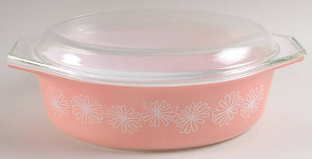 Pink Daisy 2.5 Quart Oval Covered Casserole