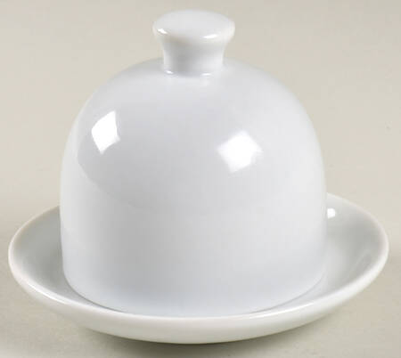 Great White Collection (Rim Shape) Mini Round Covered Butter