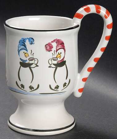 Penguin Skate Footed Mug by Pfaltzgraff