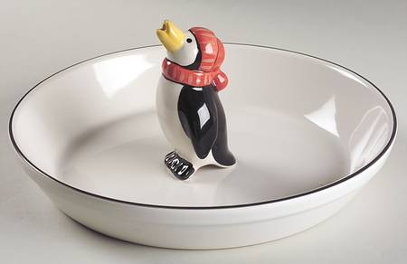 Penguin Skate 9" Pie Baking Plate with Pie Penguin