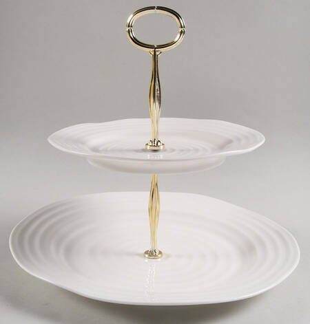 Sophie Conran White 6 5/8"-10"  2 Tiered Serving Tray (Dp, Sp) HC