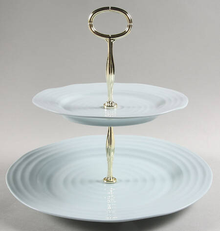 Sophie Conran Celadon 6 5/8"-10"  2 Tiered Serving Tray (Dp, Sp) HC