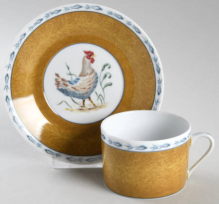 Basse Cour Flat Cup & Saucer Set