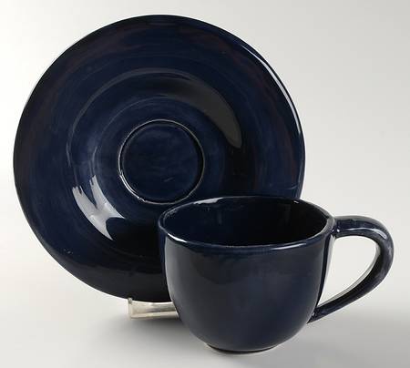 Sausalito Cobalt Blue Flat Cup & Saucer Set