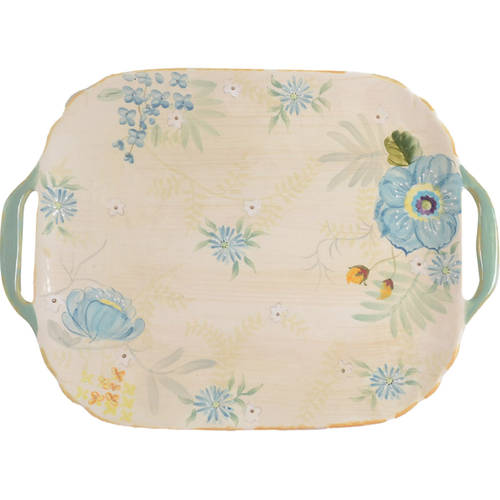 Vintage Floral 17" Handled Tray