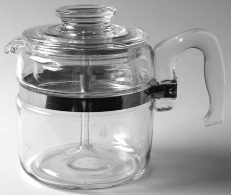 Flameware 4 Cup Percolator with Lid, Basket & Insert by Pyrex