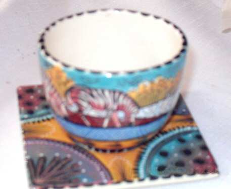 Mashona Flat No Handle Demitasse Cup and Saucer Set