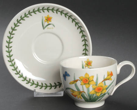 Botanic Garden Flower of the Month Footed Cup & Saucer Set