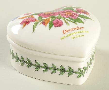 Botanic Garden Flower of the Month Heart Shape Box & Lid