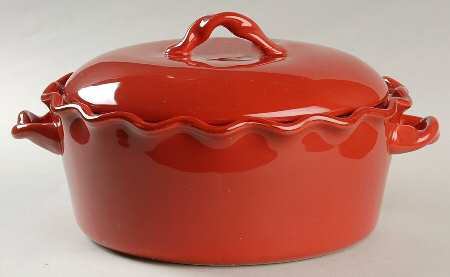 Village Collection Persimmon 2.5 Quart Round Covered Baker