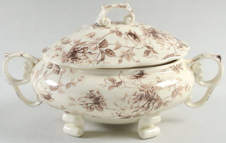 Brown Toile Small Tureen & Lid