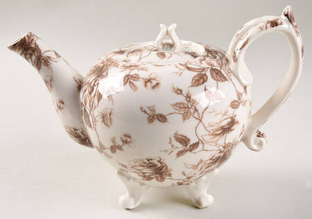Brown Toile Teapot & Lid