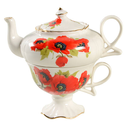 Poppy Individual Teapot & Lid with Cup