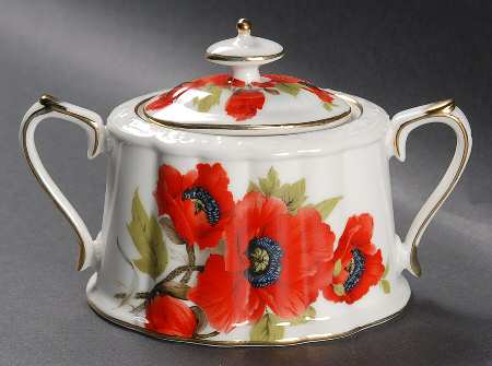 Poppy Sugar Bowl & Lid