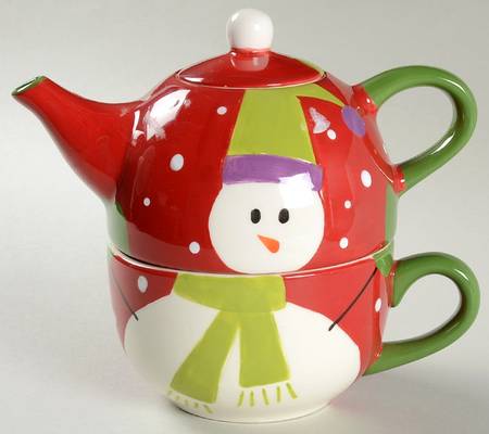Snowball Individual Teapot & Lid with Cup