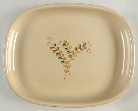 Ivory Leaf 14" Oval Serving Platter