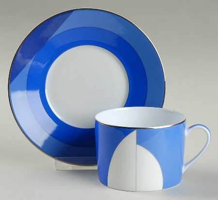 Voiles (Cobalt Blue) Flat Cup & Saucer Set