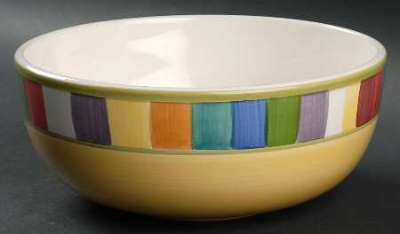 Rainbow Stripes 9" Round Serving Bowl
