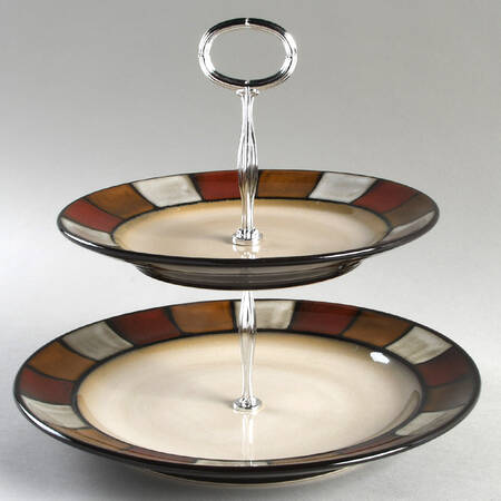 Taos 6 5/8"-10"  2 Tiered Serving Tray (Dp, Sp) HC