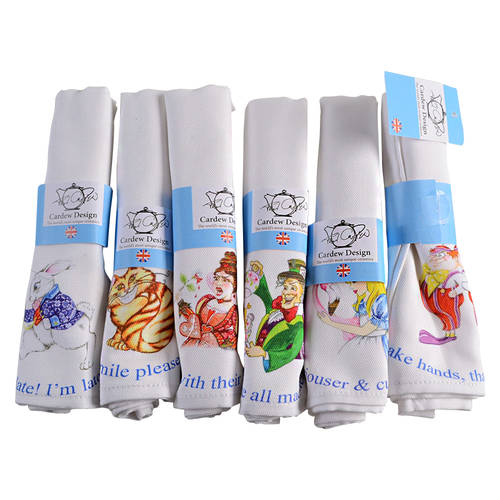 Alice in Wonderland's Cafe Cloth Napkin - Set of 6 Motifs by Cardew Design