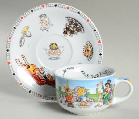 Alice in Wonderland's Cafe Flat Cup & Saucer Set