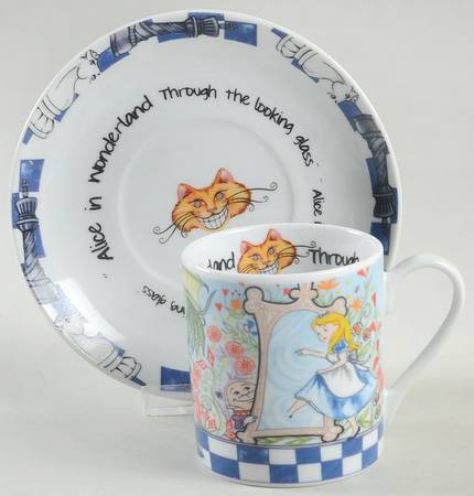Alice in Wonderland's Cafe Flat Cup & Saucer Set by Cardew Design