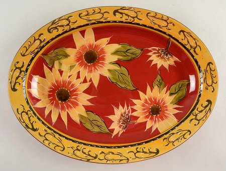 Sunflower 16" Oval Serving Platter