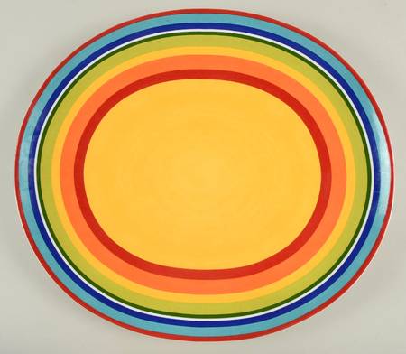 Summer Stripes 16" Oval Serving Platter