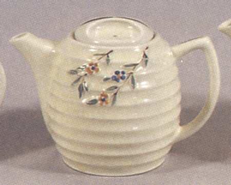 Beehive Floral Spray Teapot & Lid by Porcelier