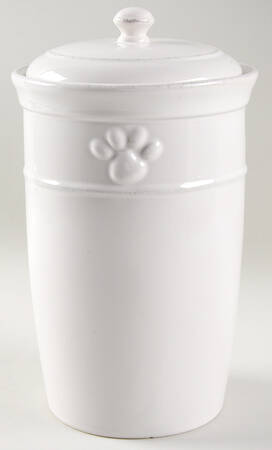 Cambria Stone (White) Dog Treats Canister & Lid