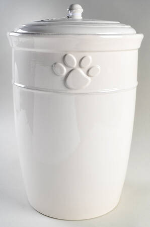 Cambria Stone (White) Large Dog Treats Canister & Lid