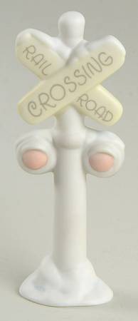 Railroad Crossing Sign-Sugar Town Heart-Railroad Crossing Sign - Heart Trademark, No Box