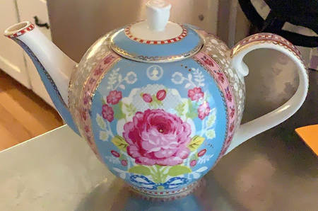 Floral Blue Teapot & Lid