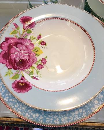 Floral Blue Dessert/Pie Plate