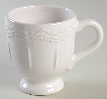 White Embossed Mug