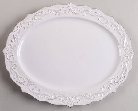 Antique Scroll 13" Oval Serving Platter