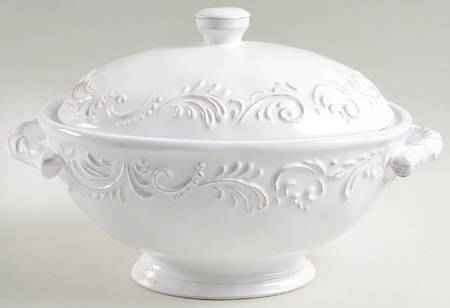 Antique Scroll Oval Covered Vegetable by Pier 1