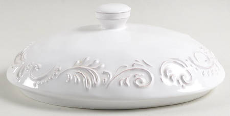 Antique Scroll Lid for Oval Vegetable