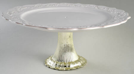 Antique Scroll Cake Stand with 4"-5" Metal Pedestal  Hc