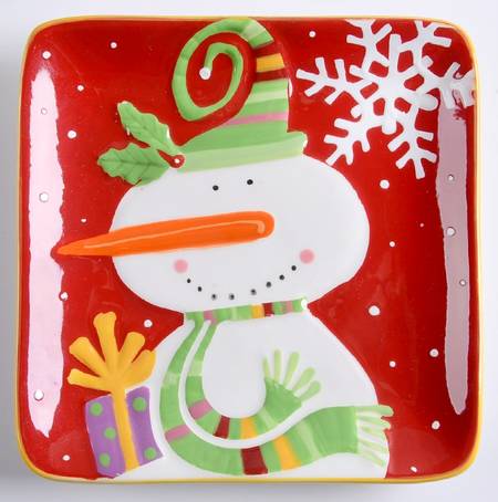 Jolly Holiday Square Appetizer Plate