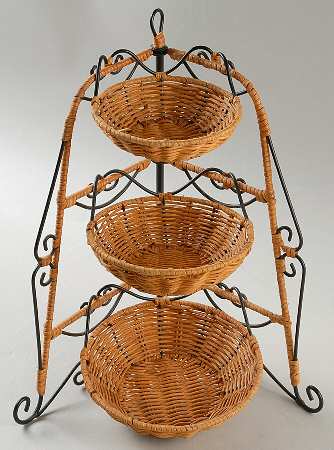 Casual Home 4 Pc 3 Tier Round Basket Set